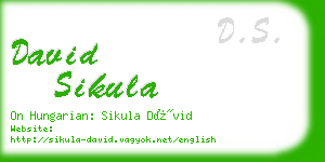 david sikula business card